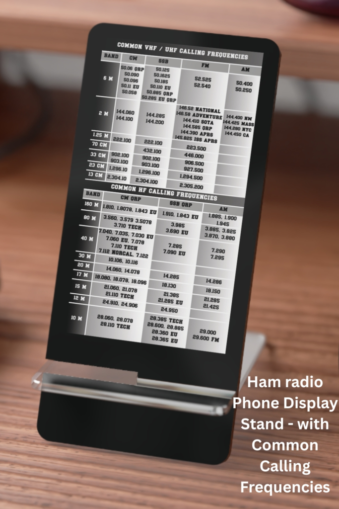 Ham Radio Calling Frequencies Mobile Phone Display Stand for Smartphones