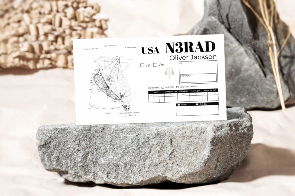 Ham radio qsl card for amateur radio operators