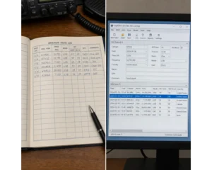 Paper logbook and computer logging software for recording contacts during a POTA activation